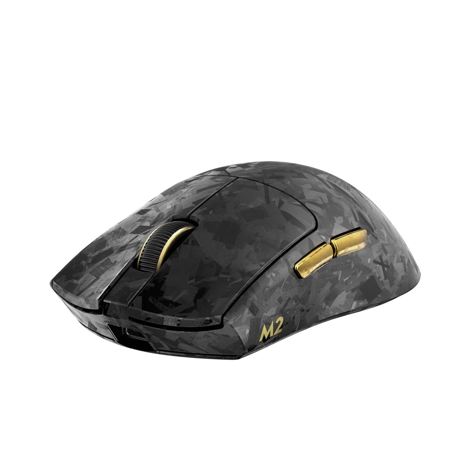 A large main feature product image of YUNZII M2 Dual 8K Tri-Mode Wireless Carbon Fiber Gaming Mouse (Black)