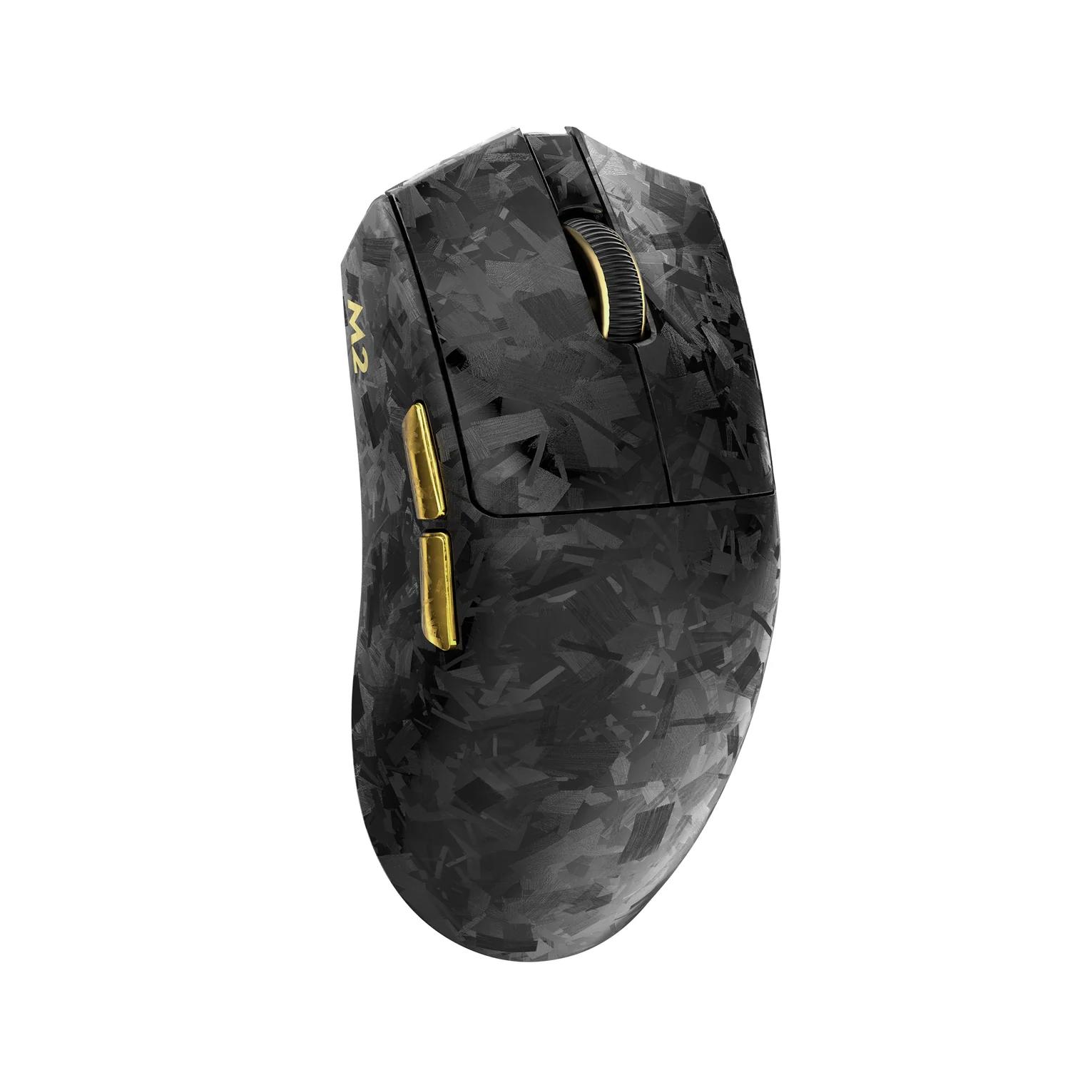 A large main feature product image of YUNZII M2 Dual 8K Tri-Mode Wireless Carbon Fiber Gaming Mouse (Black)