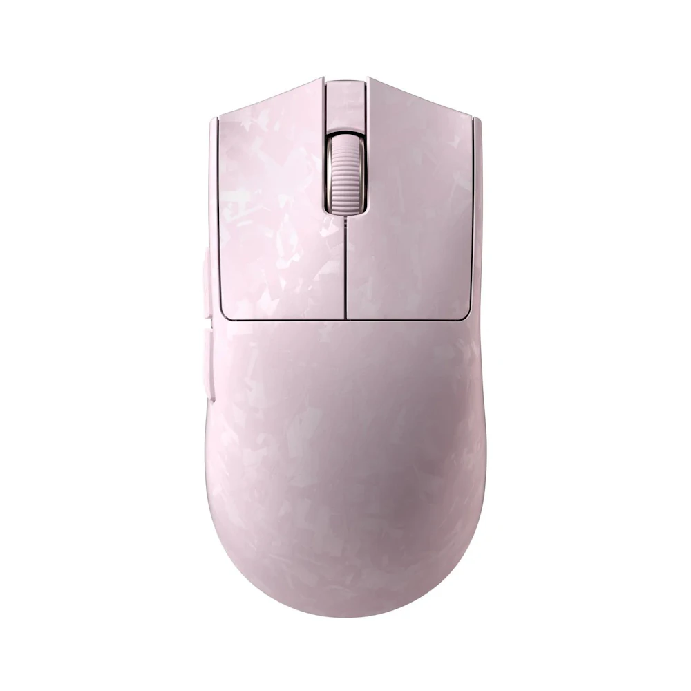 A large main feature product image of YUNZII M2 Dual 8K Tri-Mode Wireless Carbon Fiber Gaming Mouse (Pink)