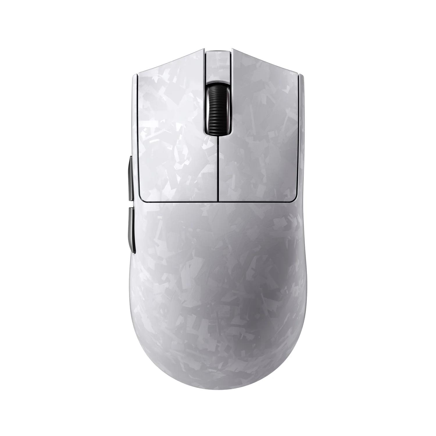 A large main feature product image of YUNZII M2 Dual 8K Tri-Mode Wireless Carbon Fiber Gaming Mouse (White)