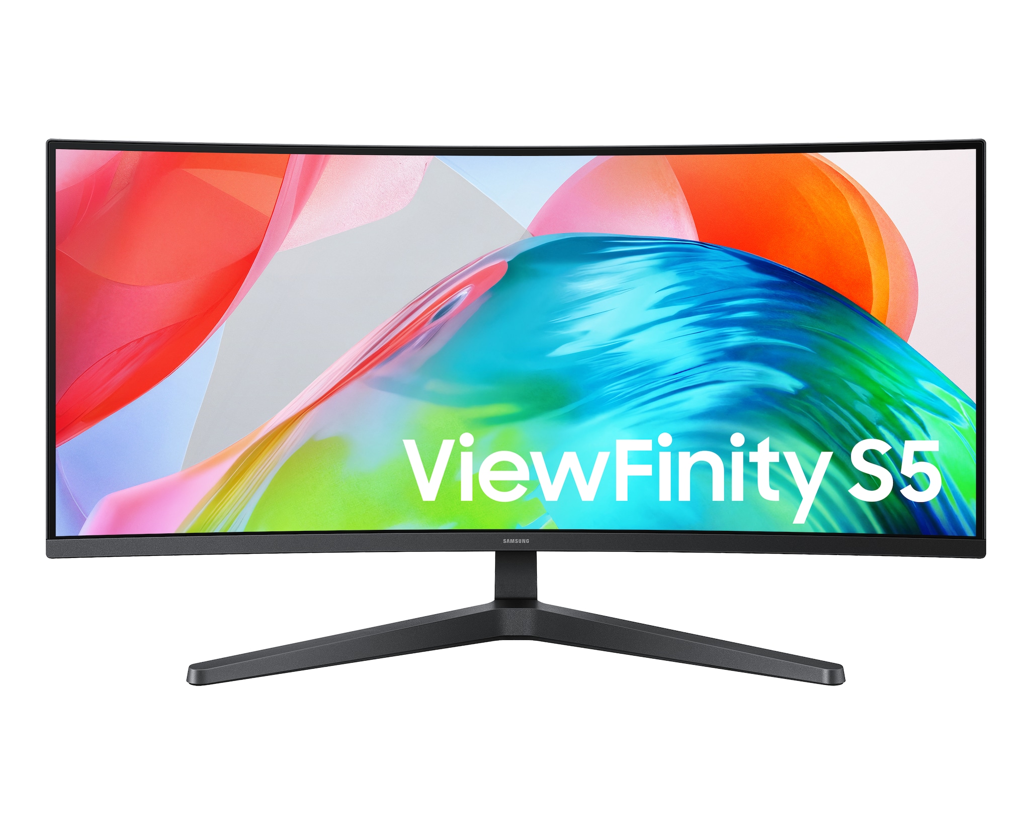 A large main feature product image of Samsung ViewFinity S5 S55GH - 34" Curved 1440p Ultrawide 120Hz VA Monitor