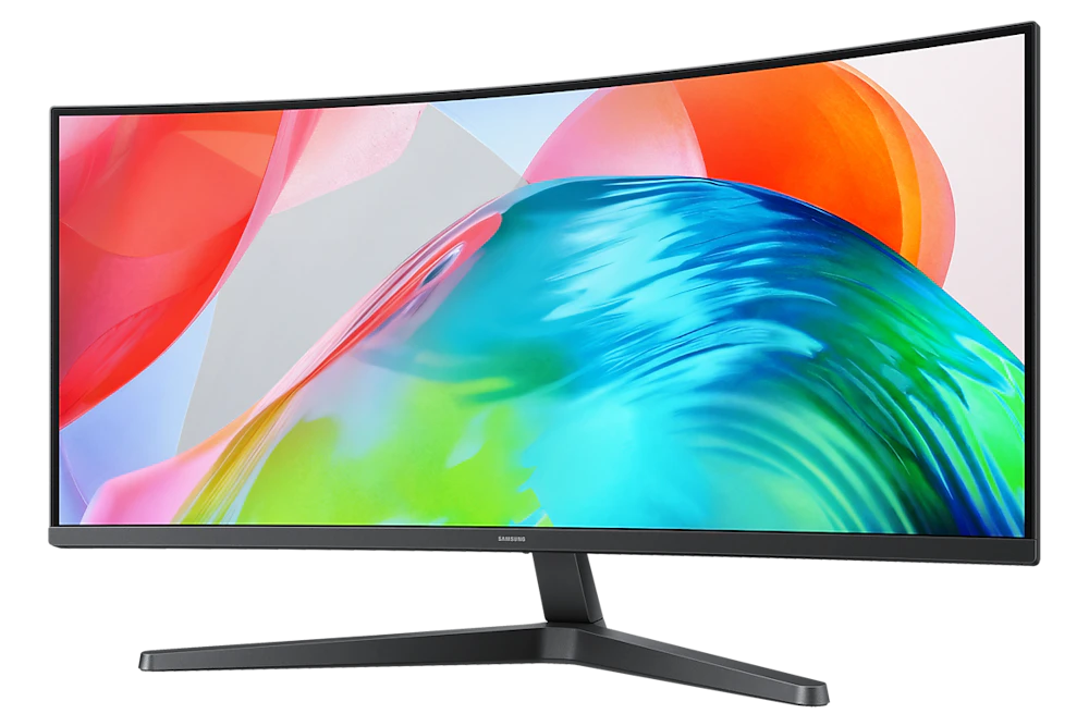 A large main feature product image of Samsung ViewFinity S5 S55GH - 34" Curved 1440p Ultrawide 120Hz VA Monitor