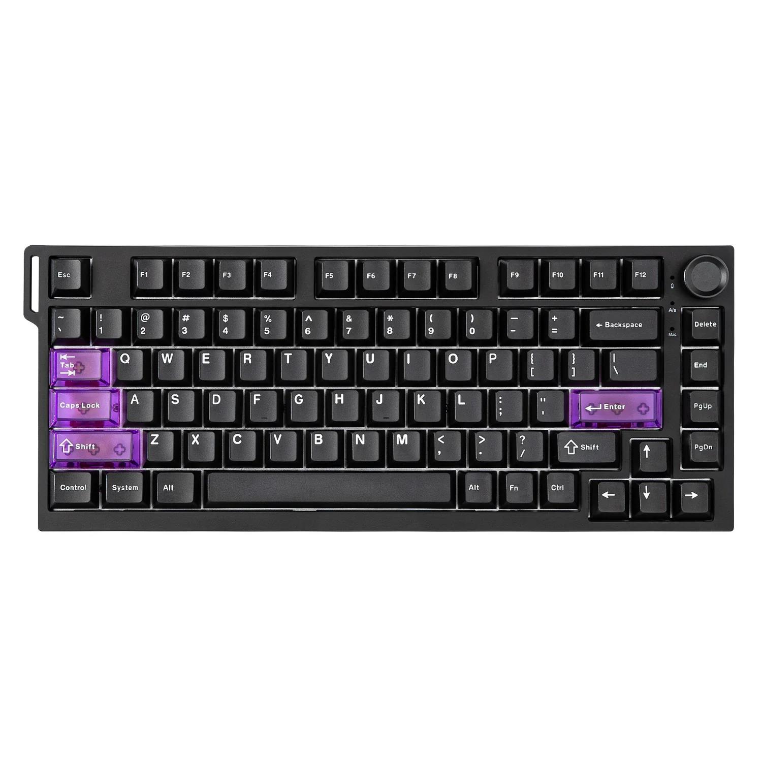 A large main feature product image of YUNZII RT75 PRO Dual-8K Rapid Trigger Wireless Gaming Magnetic Keyboard (Black) (Outemu Magnetic Red Switch)