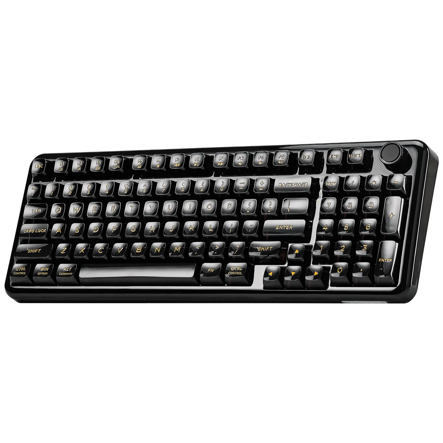A large main feature product image of YUNZII X98 Transparent QMK/VIA Wireless Mechanical Keyboard (Black) (Snow Linear Switch)