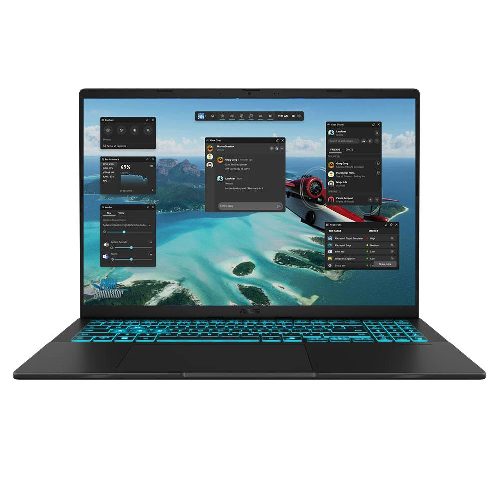 A large main feature product image of ASUS Gaming V16 (V3607) - 16" 144Hz, Core 7 240H, RTX 5050, 32GB/1TB - Win 11 Notebook