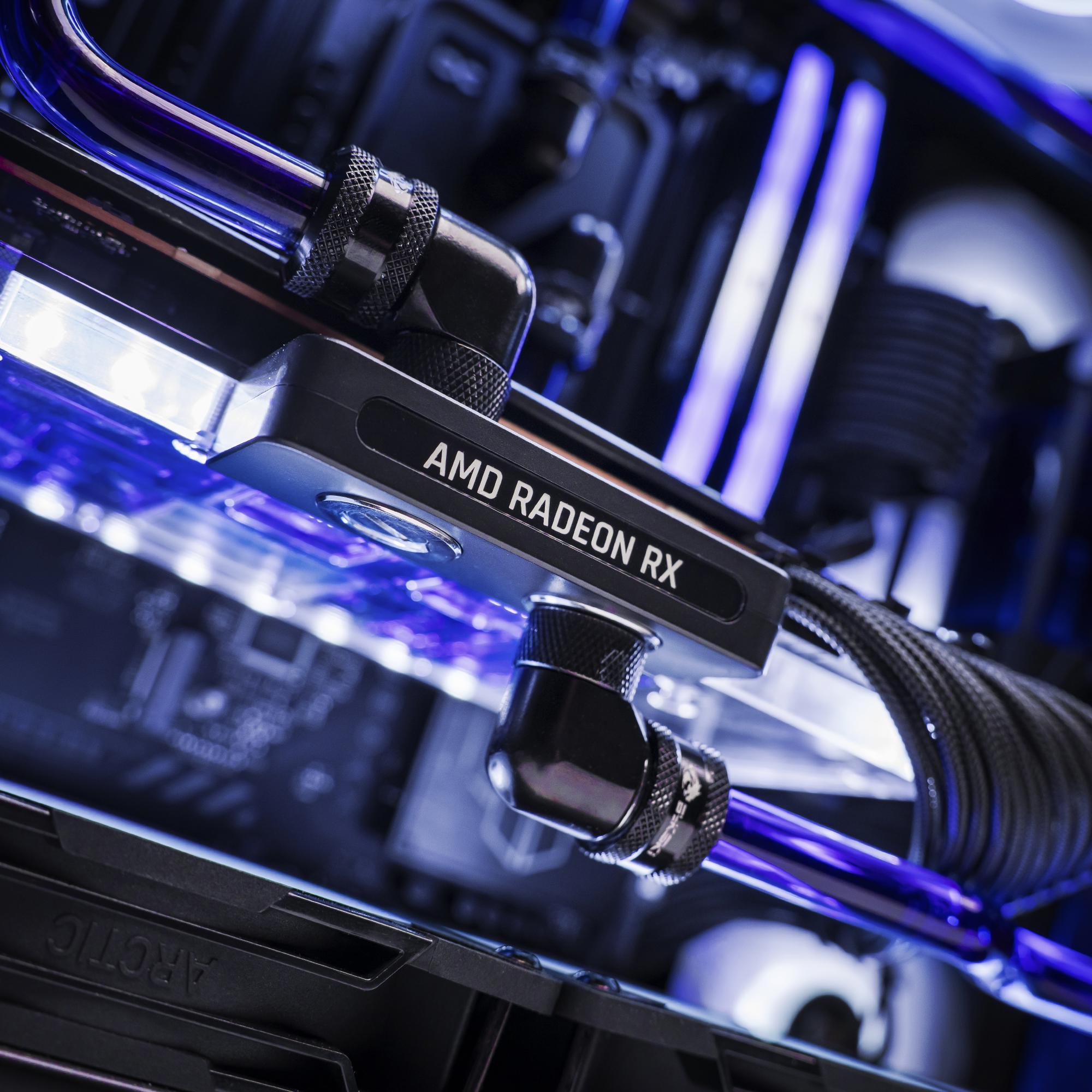 A large main feature product image of PLE Royal RX 9070 XT Prebuilt Ready To Go Gaming PC