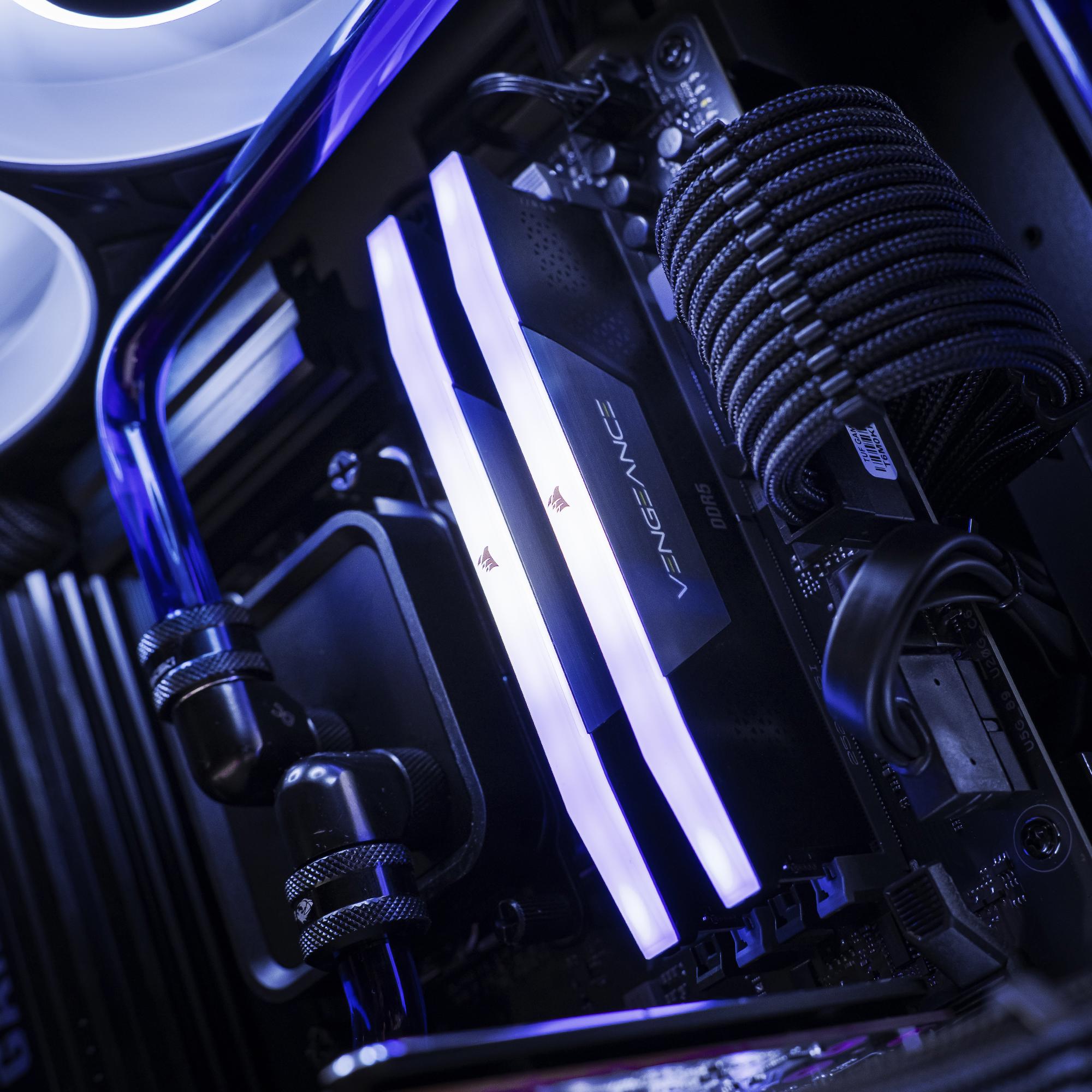 A large main feature product image of PLE Royal RX 9070 XT Prebuilt Ready To Go Gaming PC