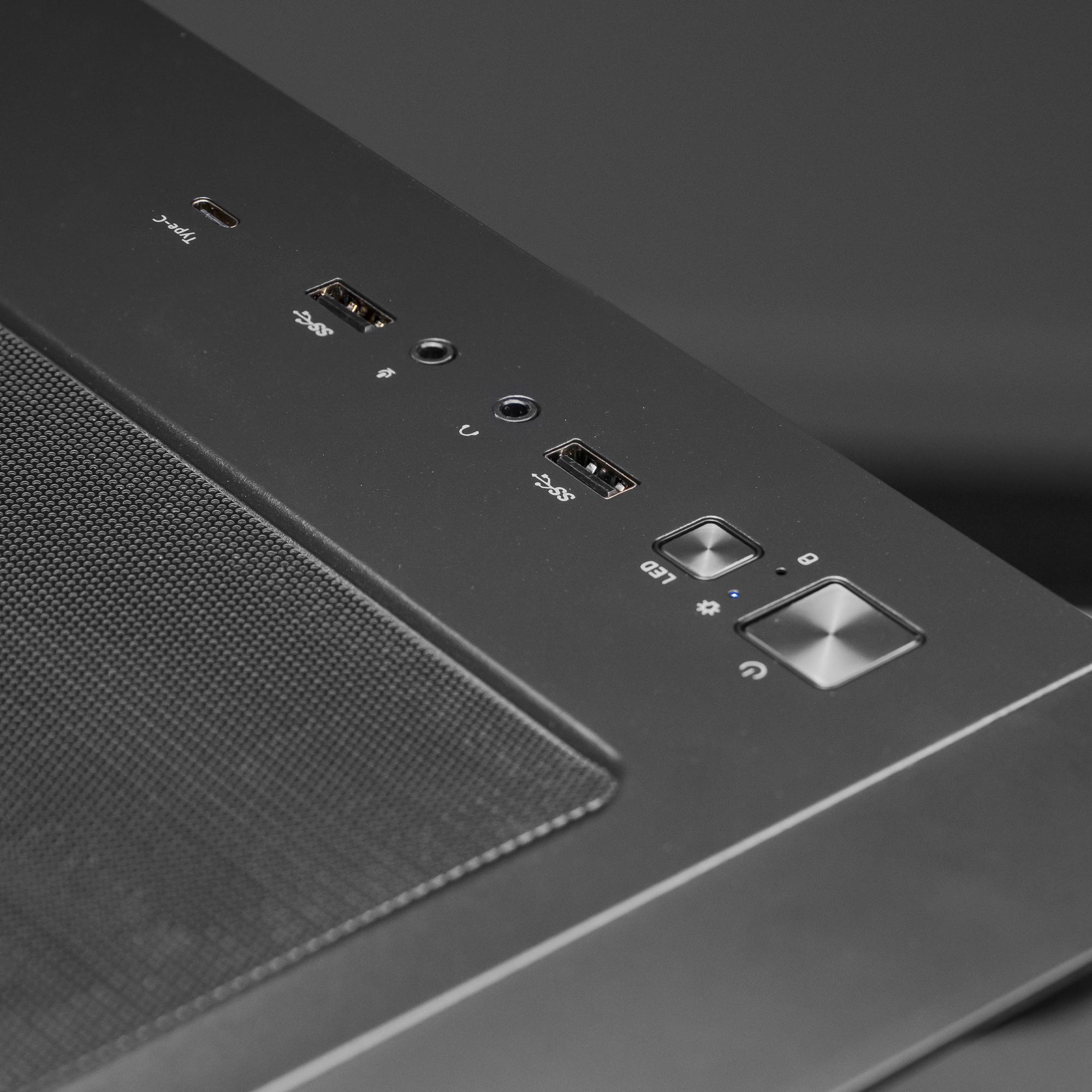 A large main feature product image of PLE Royal RX 9070 XT Prebuilt Ready To Go Gaming PC