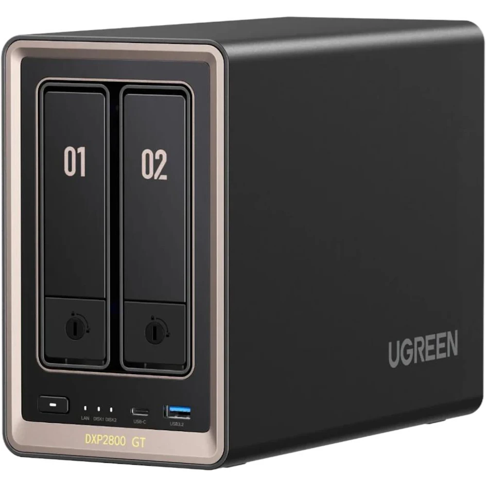 UGREEN NASync DXP2800GT 2-Bay NAS (3.7GHz Ryzen 4-Core, 8GB RAM, 10GbE)