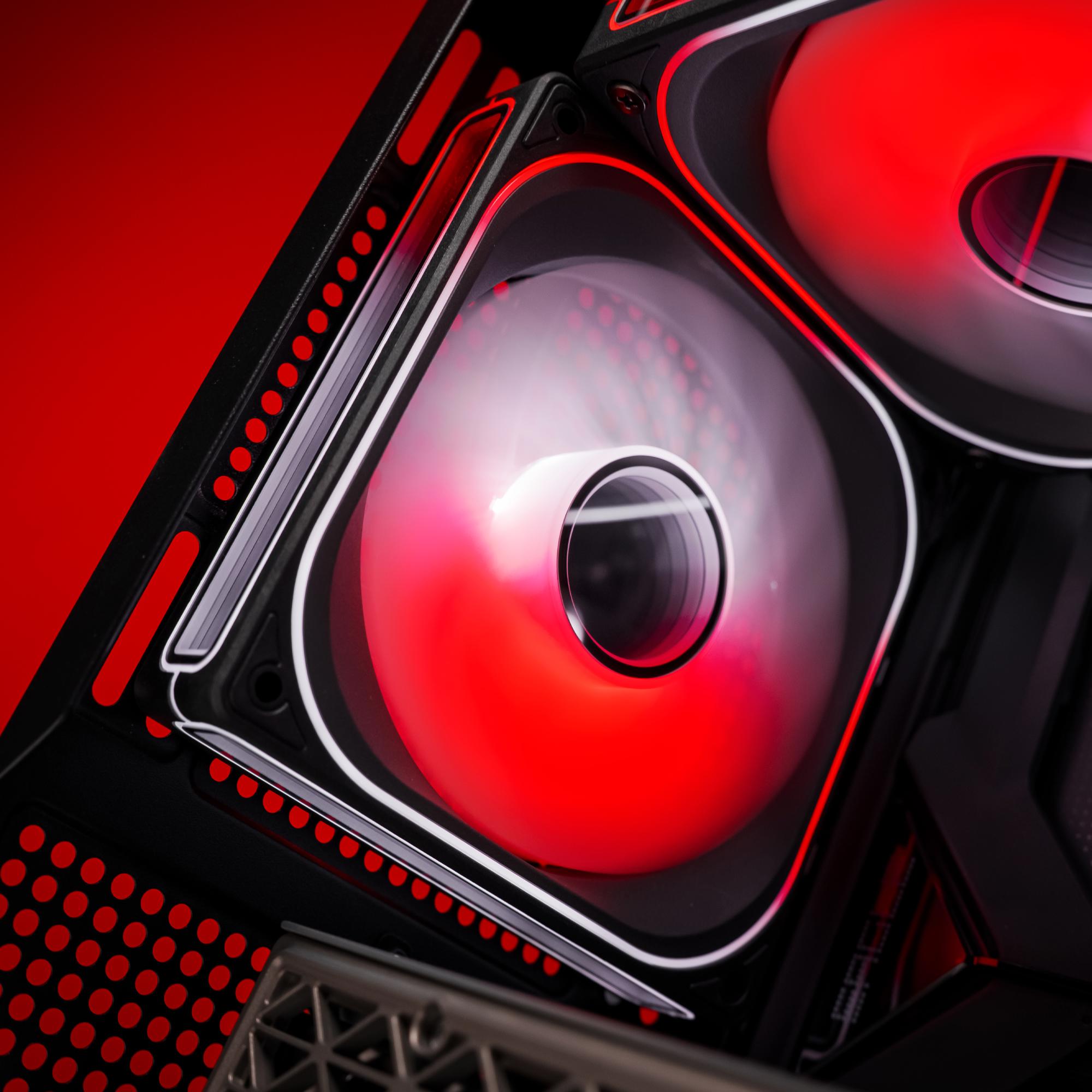 A large main feature product image of PLE 35th Anniversary RX 9070 XT Prebuilt Ready To Go Gaming PC
