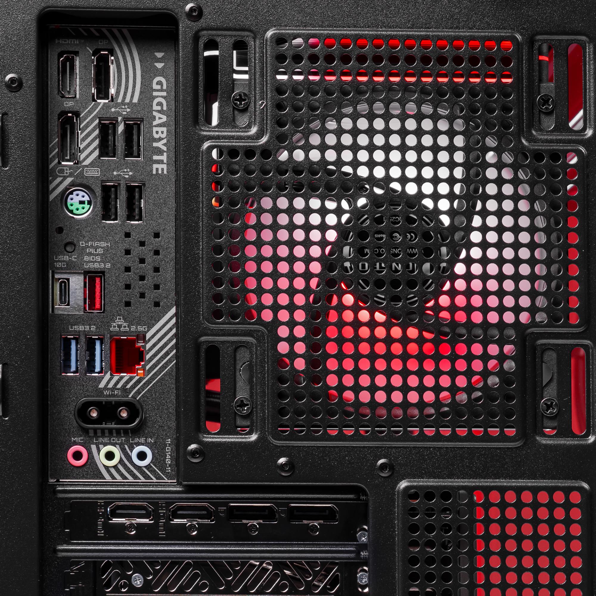 A large main feature product image of PLE 35th Anniversary RX 9070 XT Prebuilt Ready To Go Gaming PC