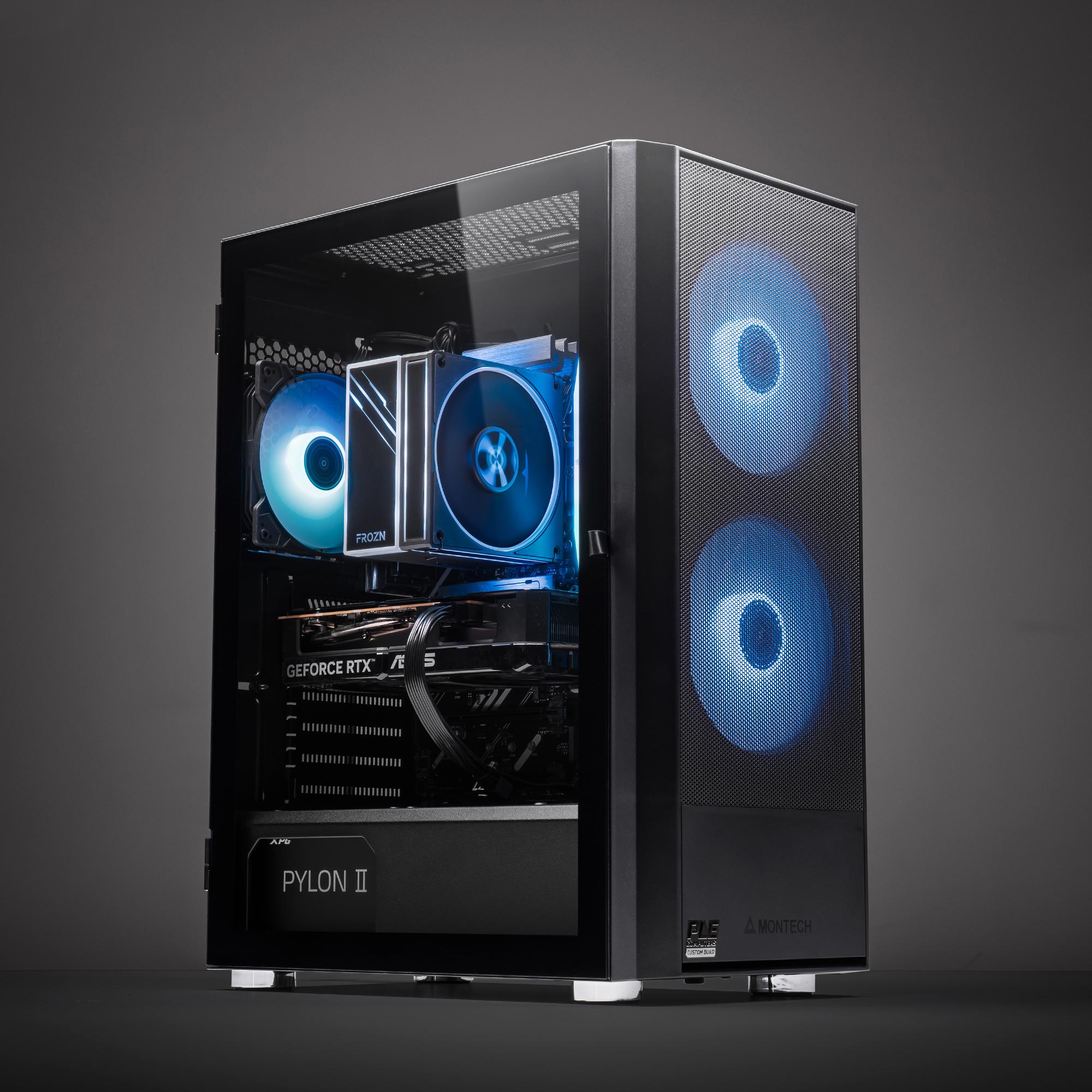 A large main feature product image of PLE Mist RTX 5060 Ti Prebuild Ready To Go Gaming PC