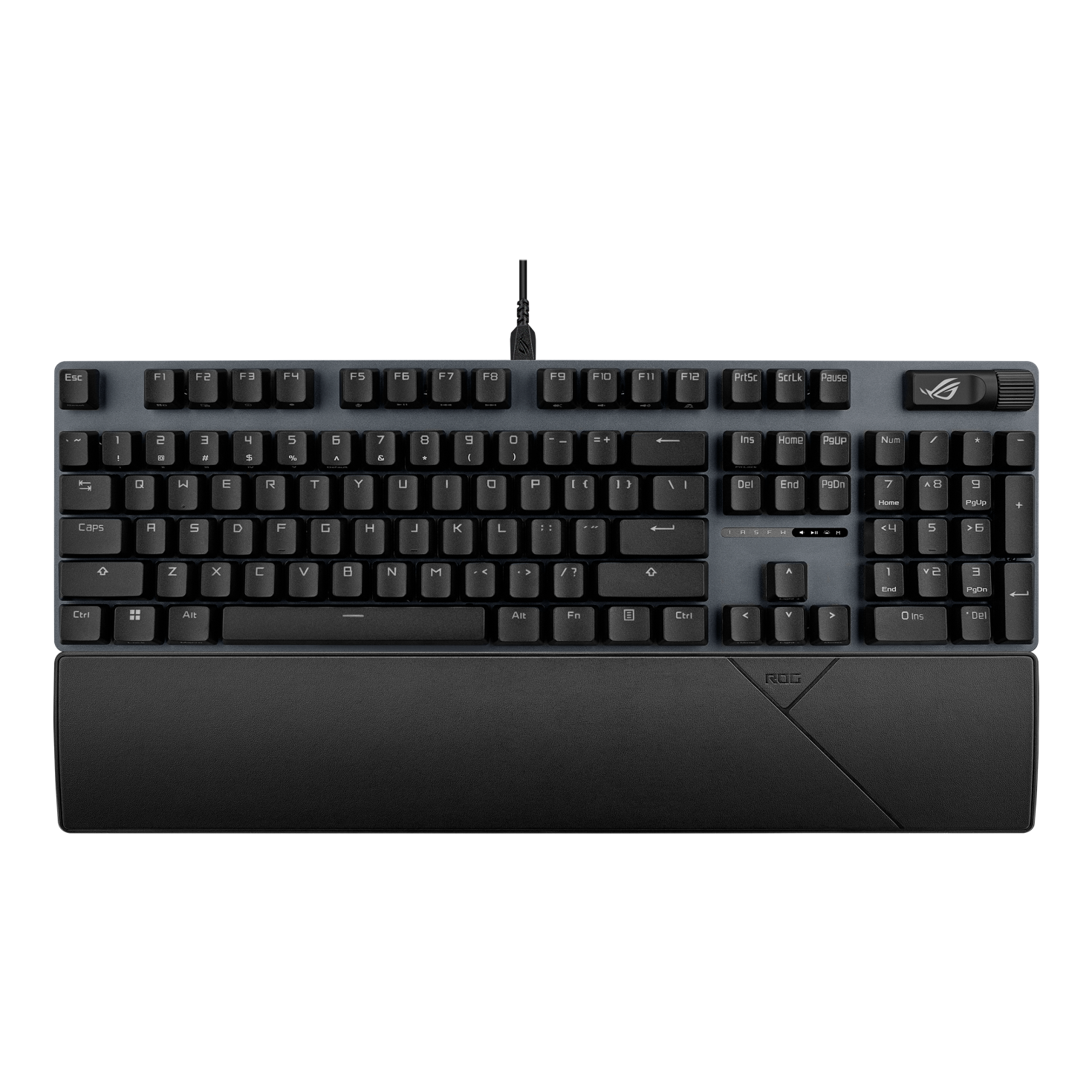 A large main feature product image of ASUS ROG Strix Scope II X Wired Gaming Keyboard - PBT Storm Switch