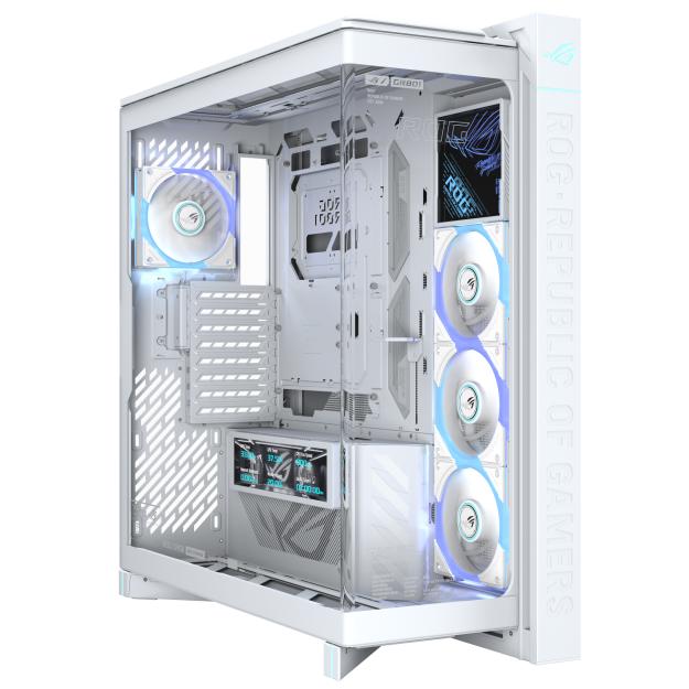 A large main feature product image of ASUS ROG Cronox ARGB GR801 Full Tower Case - White