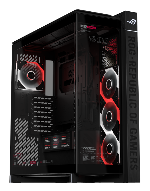A large main feature product image of ASUS ROG Cronox ARGB GR801 Full Tower Case - Black