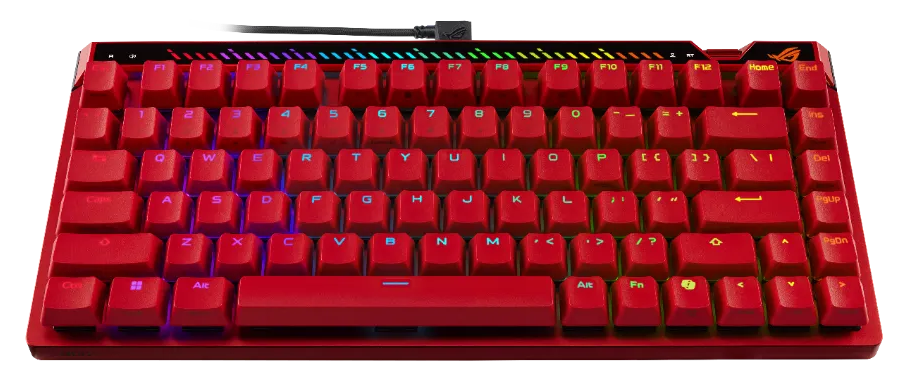 A large main feature product image of ASUS ROG Falchion ACE 75 HE Mechanical Gaming Keyboard - ROG HFX Magnetic Switch (Red)