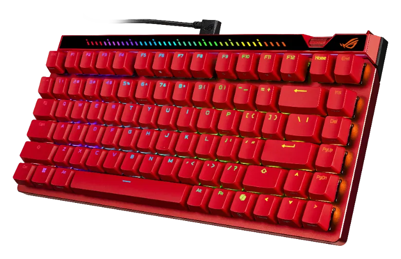 A large main feature product image of ASUS ROG Falchion ACE 75 HE Mechanical Gaming Keyboard - ROG HFX Magnetic Switch (Red)
