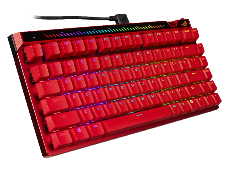 A large main feature product image of ASUS ROG Falchion ACE 75 HE Mechanical Gaming Keyboard - ROG HFX Magnetic Switch (Red)