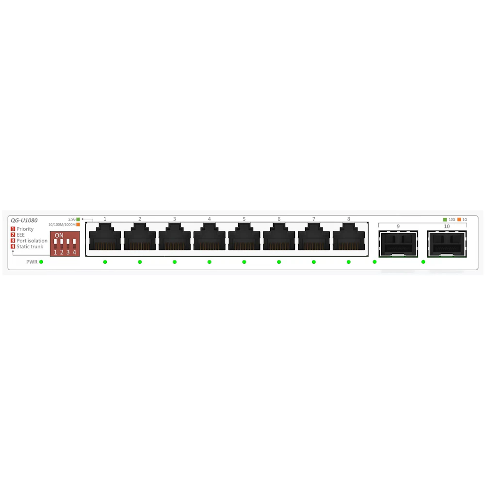 ASUS QG-U1080 8-Port 2.5G / 2-Port 10G SFP+ Unmanaged Switch