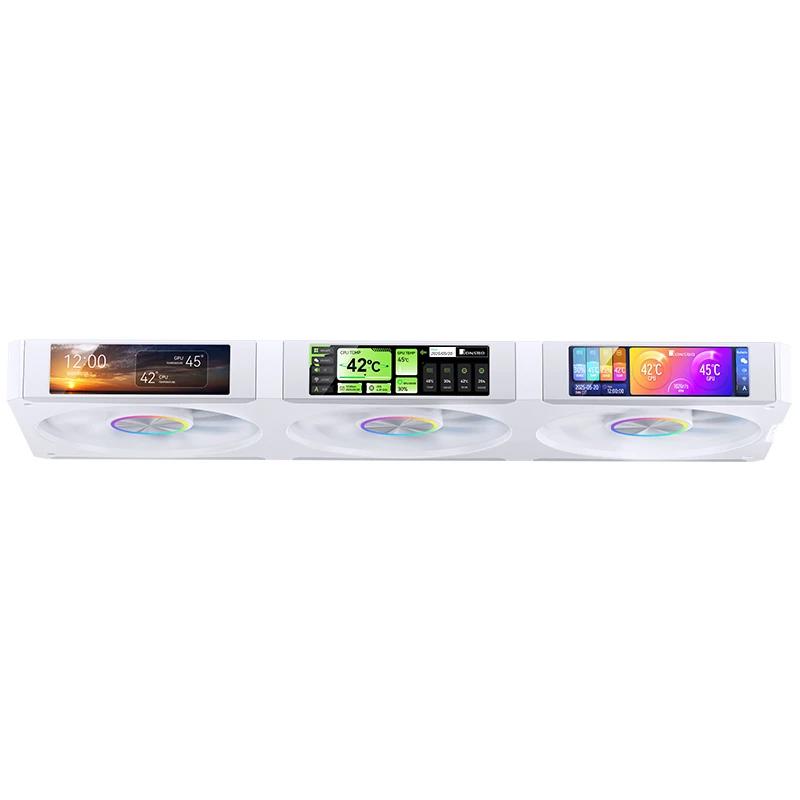 A large main feature product image of EX-DEMO Jonsbo TF3 360mm LCD AIO Liquid CPU Cooler (White)