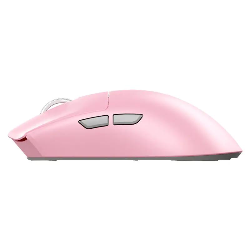 A large main feature product image of Fantech TANTO S Tri-Mode 8K Wireless Gaming Mouse with RGB Charging Dock - Pink