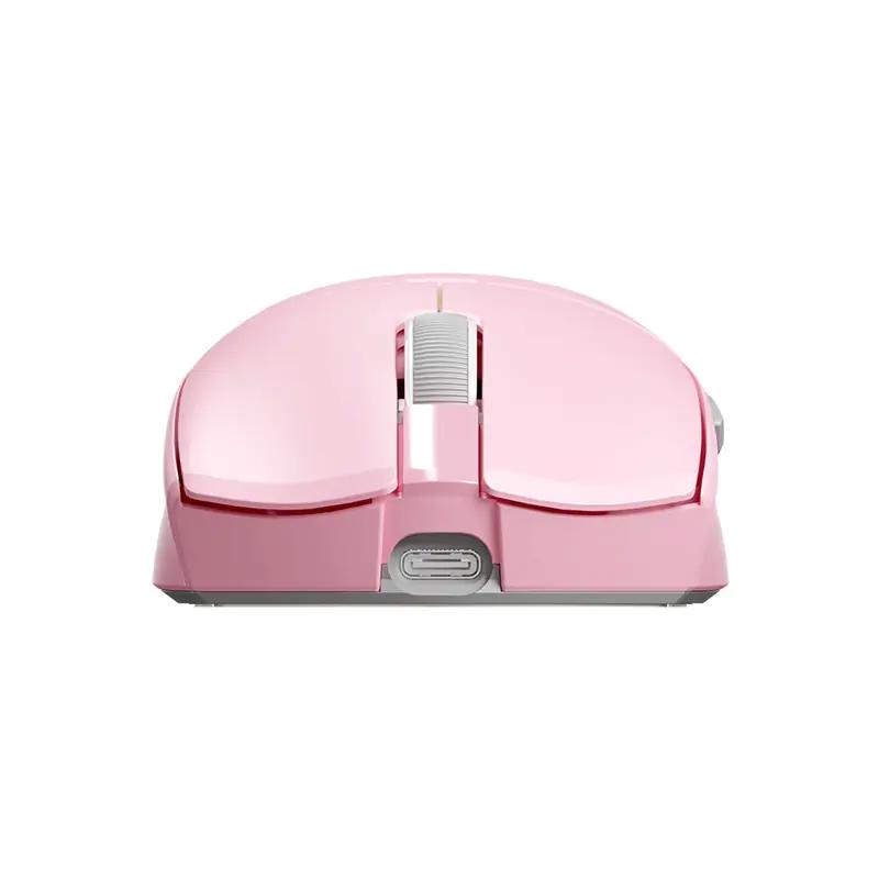 A large main feature product image of Fantech TANTO S Tri-Mode 8K Wireless Gaming Mouse with RGB Charging Dock - Pink