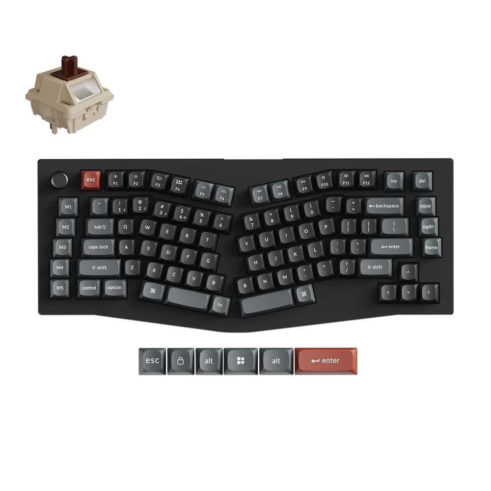 A large main feature product image of Keychron V10 Ultra 8K Wireless Custom Mechanical Keyboard - Black (Keychron Silk POM Switch - Brown)