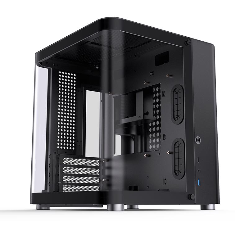 A large main feature product image of EX-DEMO Jonsbo TK-1 Micro Tower mATX Case (Black)