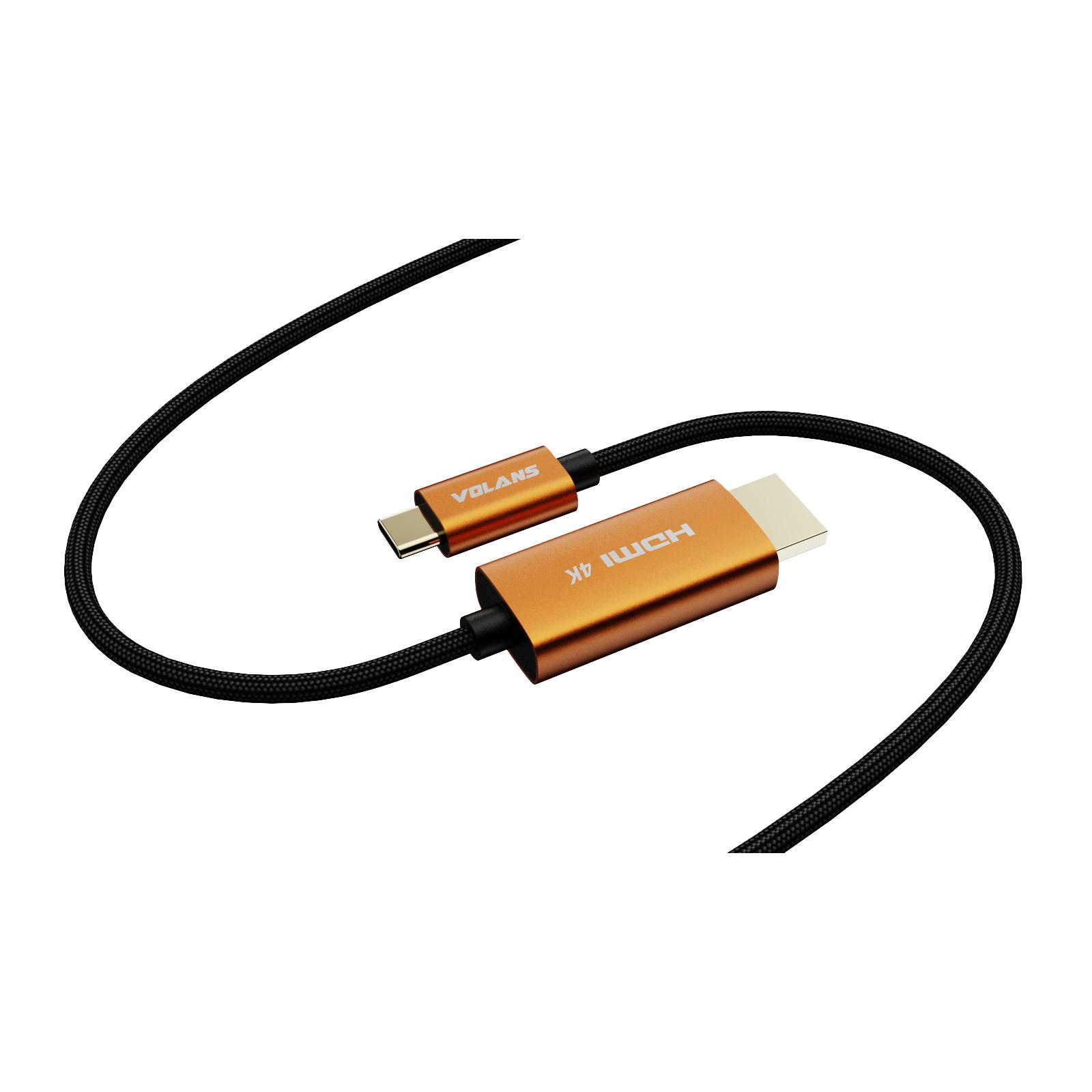 A large main feature product image of EX-DEMO Volans VL-CH41 Ultra 4K USB-C to HDMI Cable V2.0 (1M)