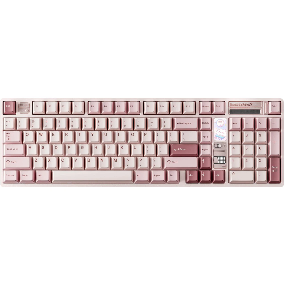 Qwertykeys QK100 Mk2 Prebuilt Wireless Mechanical Keyboard - Strawberry Pink