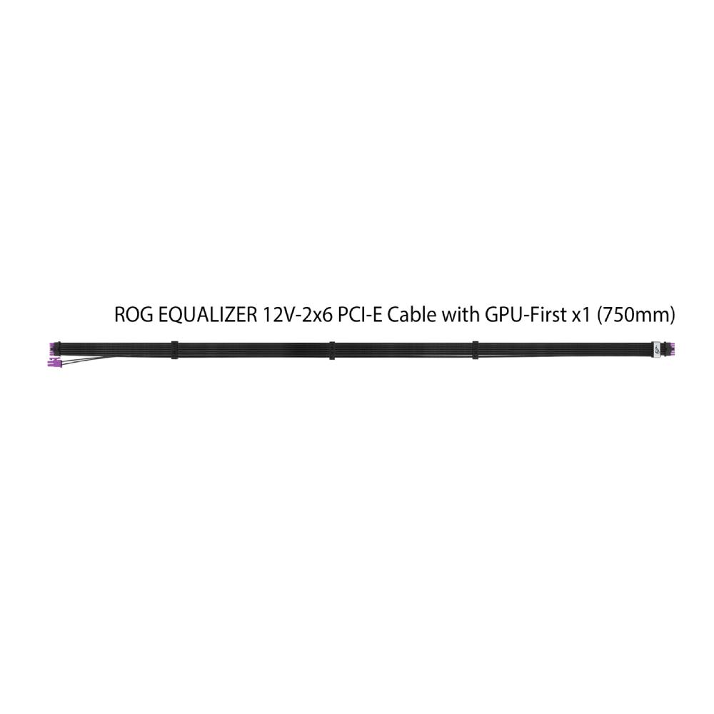 A large main feature product image of ASUS ROG Equalizer 12VHPWR Sleeved Cable - Black