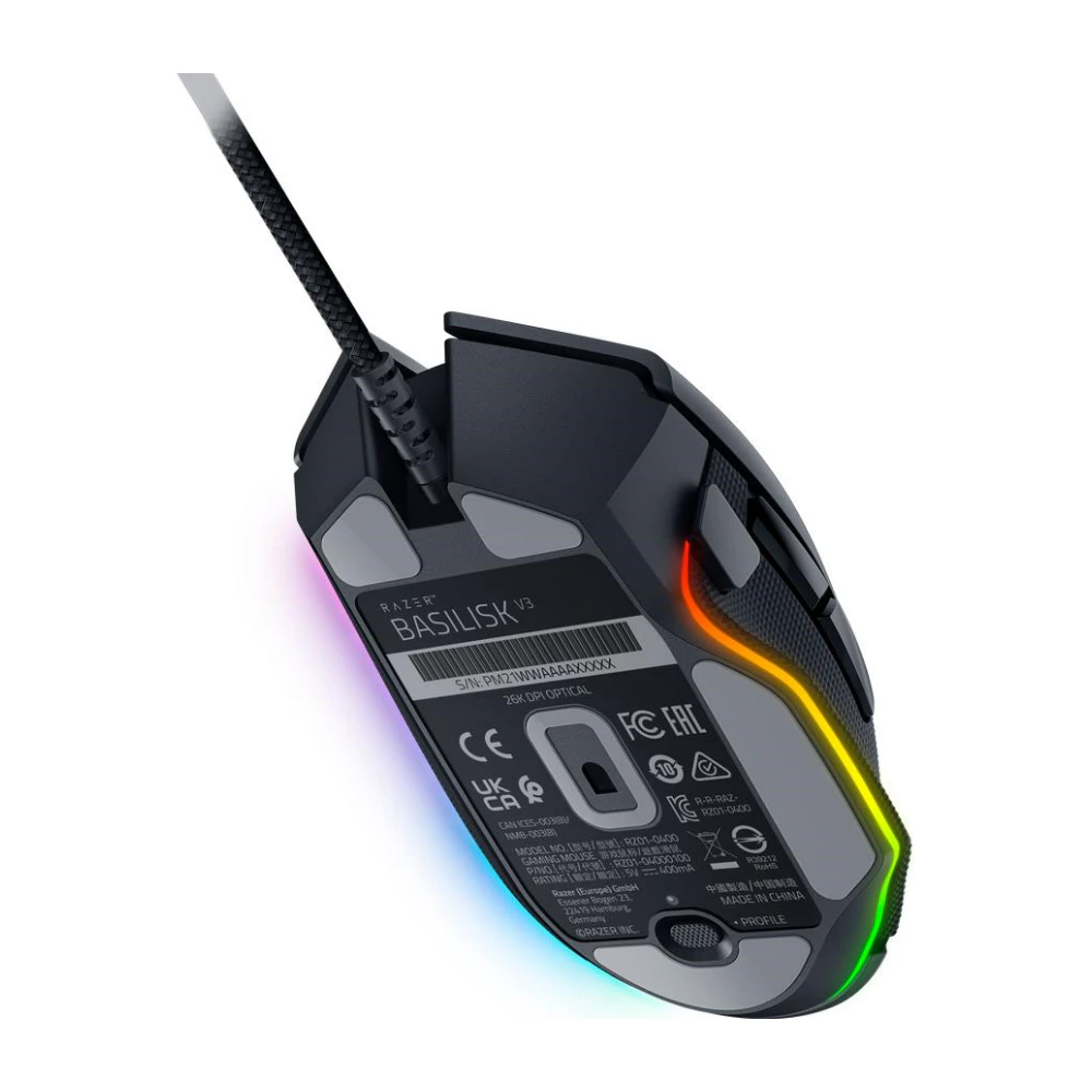 A large main feature product image of EX-DEMO Razer Basilisk V3 - Ergonomic Wired Gaming Mouse