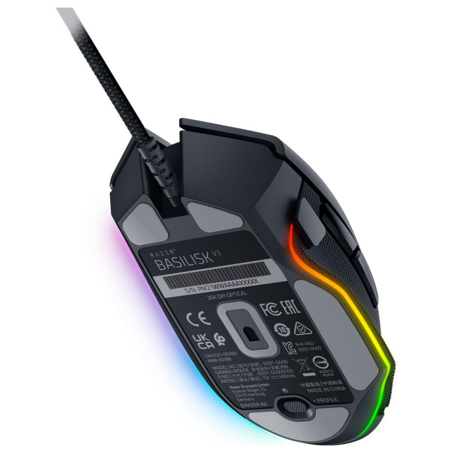A large main feature product image of EX-DEMO Razer Basilisk V3 - Ergonomic Wired Gaming Mouse
