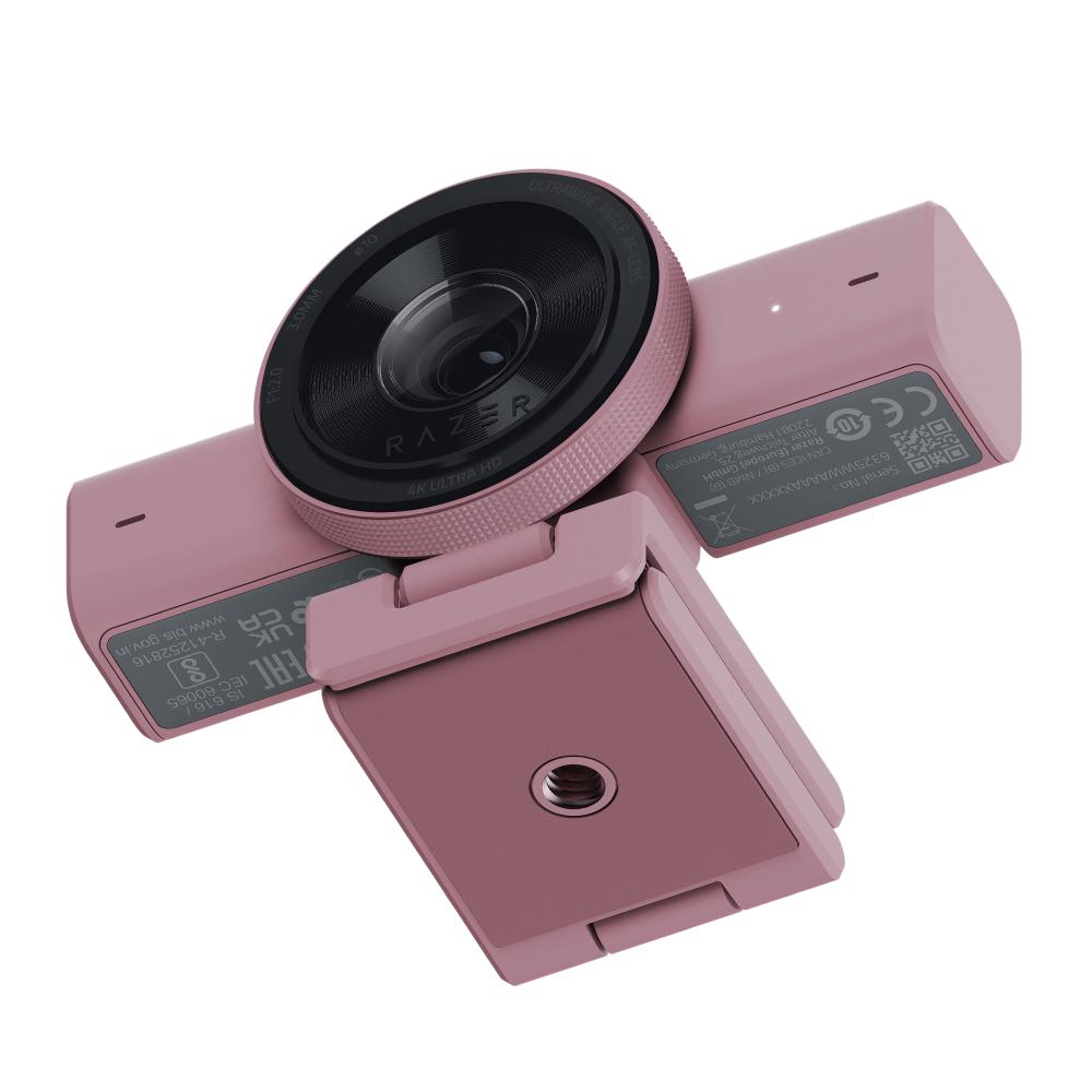 A large main feature product image of EX-DEMO Razer Kiyo V2 - 4K30 Ultra HD Streaming Webcam (Quartz Pink)