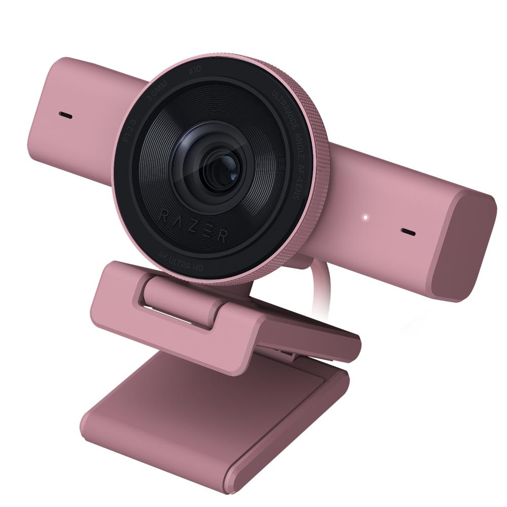 A large main feature product image of EX-DEMO Razer Kiyo V2 - 4K30 Ultra HD Streaming Webcam (Quartz Pink)