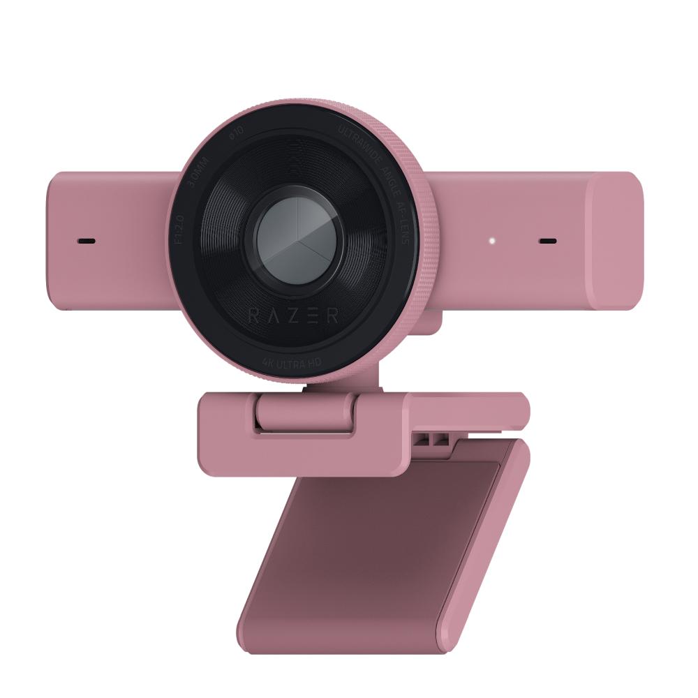 A large main feature product image of EX-DEMO Razer Kiyo V2 - 4K30 Ultra HD Streaming Webcam (Quartz Pink)
