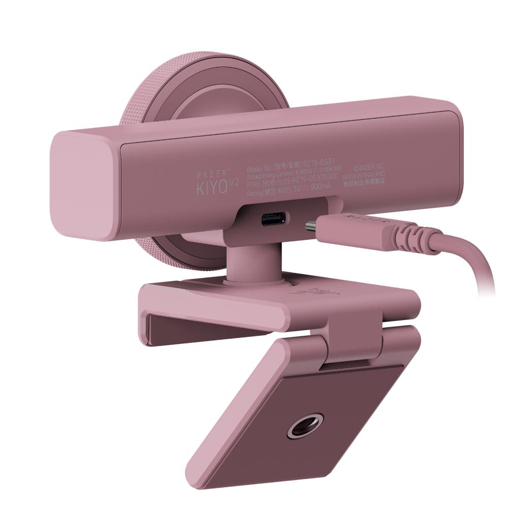 A large main feature product image of EX-DEMO Razer Kiyo V2 - 4K30 Ultra HD Streaming Webcam (Quartz Pink)