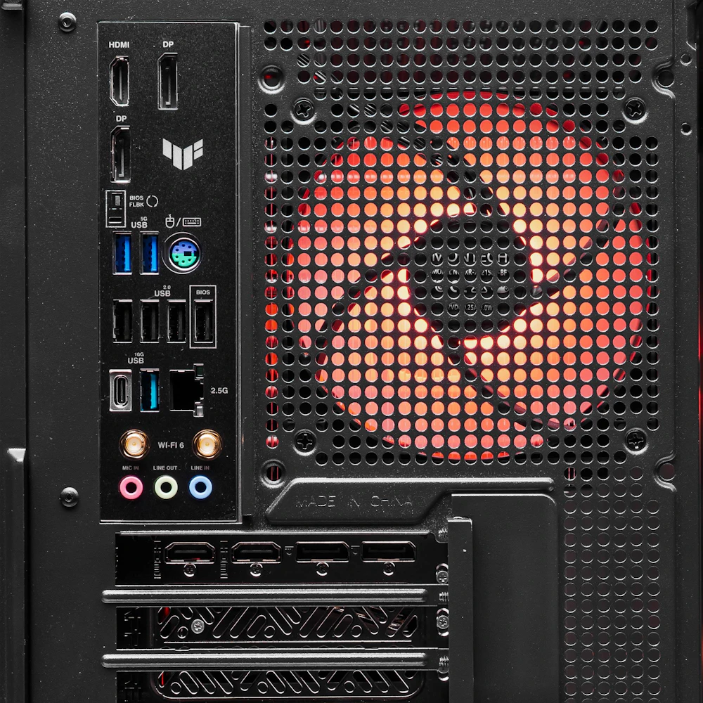 A large main feature product image of PLE Dawn RX 9070XT Prebuilt Ready To Go Gaming PC