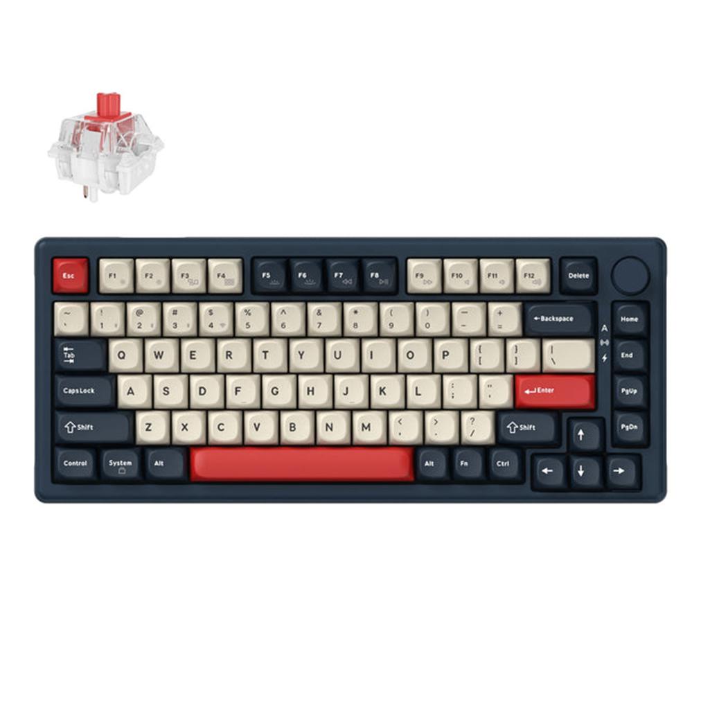 A large main feature product image of EX-DEMO Keychron J2 - 75% QMK Wireless Hot-Swappable Mechanical Keyboard - Dark Blue (Keychron Super Red Switch)