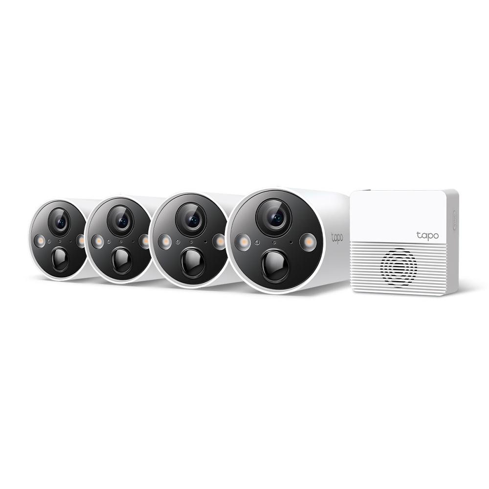 A large main feature product image of TP-Link Tapo C420S4 Smart Wire-Free Security Camera System (4-pack)