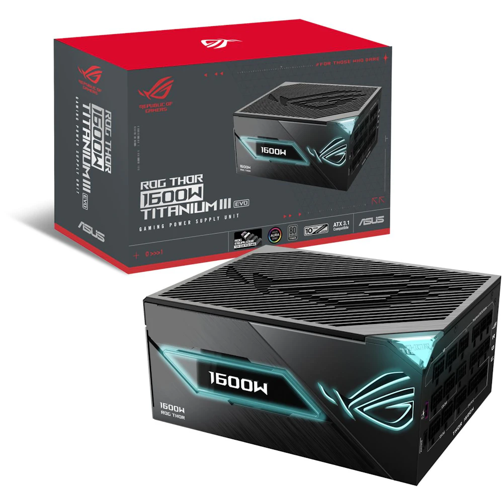 ASUS ROG THOR Gaming Evo 1600W Titanium III PCIe 5.1 Modular PSU w/ Equalizer Cable