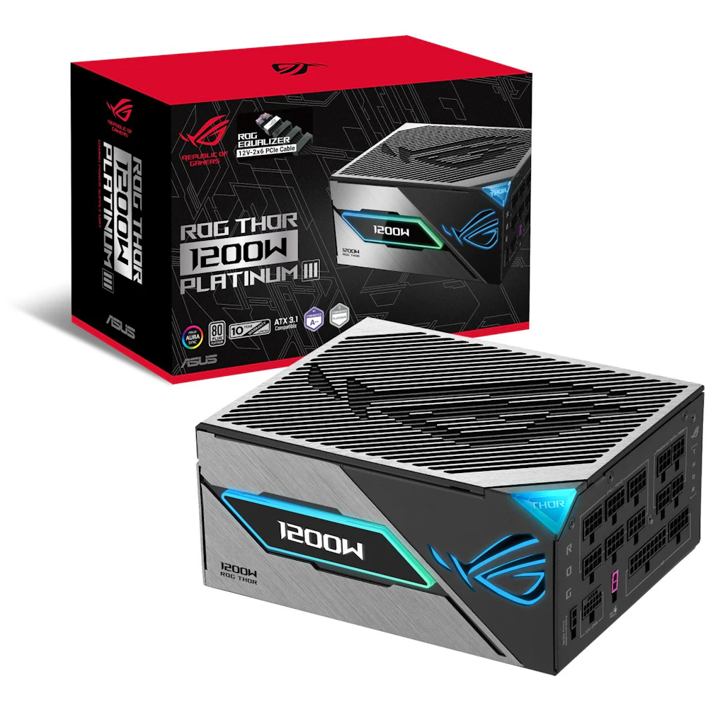 ASUS ROG THOR Gaming Evo 1200W Platinum III PCIe 5.1 Modular PSU w/ Equalizer Cable