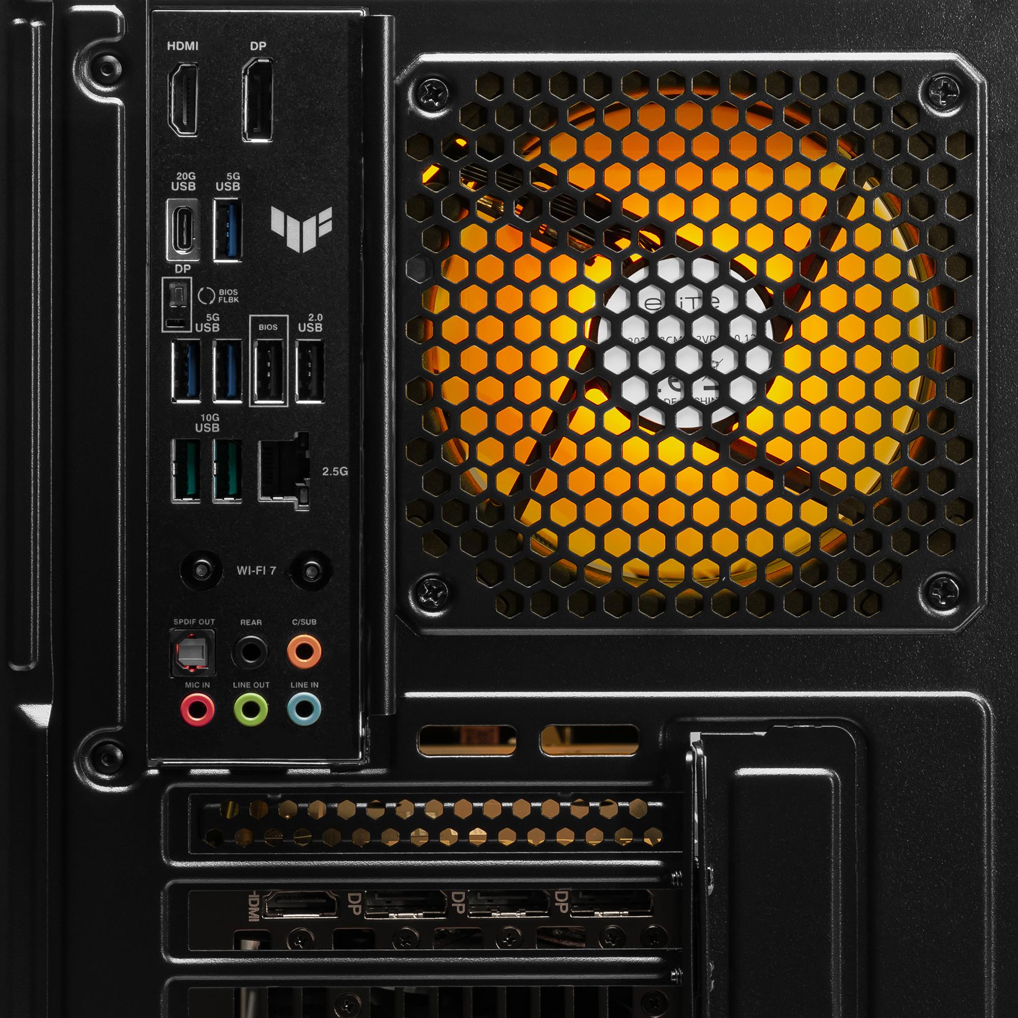 A large main feature product image of EX-DEMO PLE Pyro RTX 5060 Prebuilt Ready To Go Gaming PC