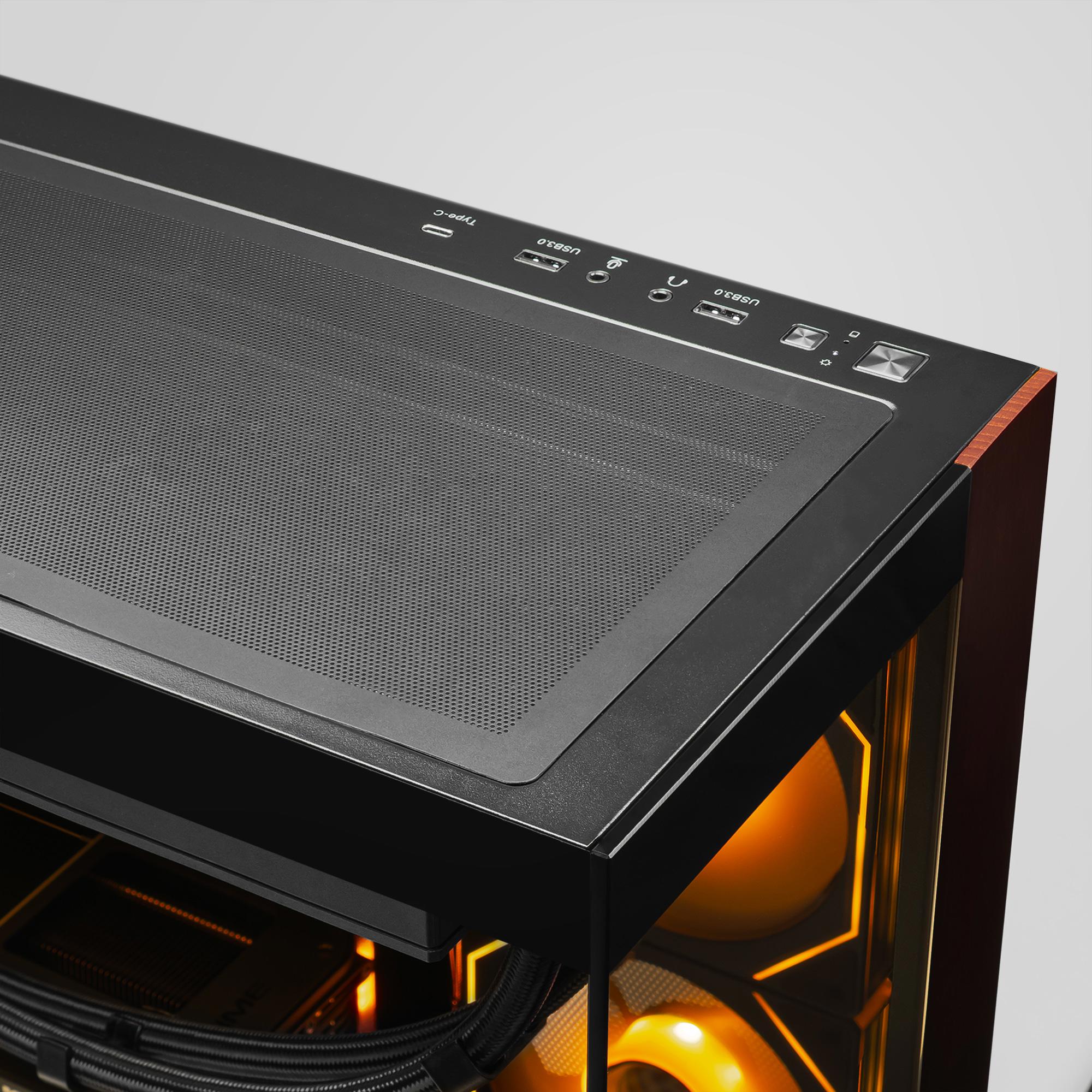 A large main feature product image of EX-DEMO PLE Pyro RTX 5060 Prebuilt Ready To Go Gaming PC