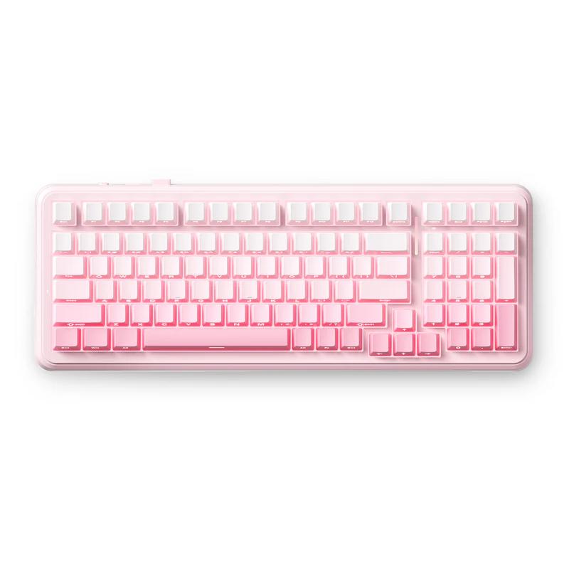 A large main feature product image of EX-DEMO MCHOSE K99 V2 98% Hot-Swap Wireless Mechanical Keyboard - Pink Gradient (Icy Creamsicle Switch)