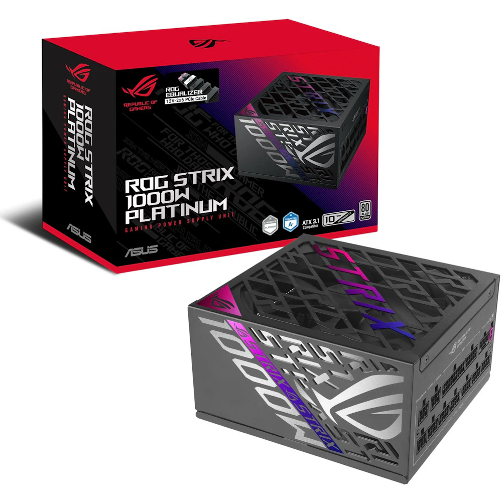ASUS ROG Strix Gaming Evo 1000W Platinum PCIe 5.1 Modular PSU w/ Equalizer Cable