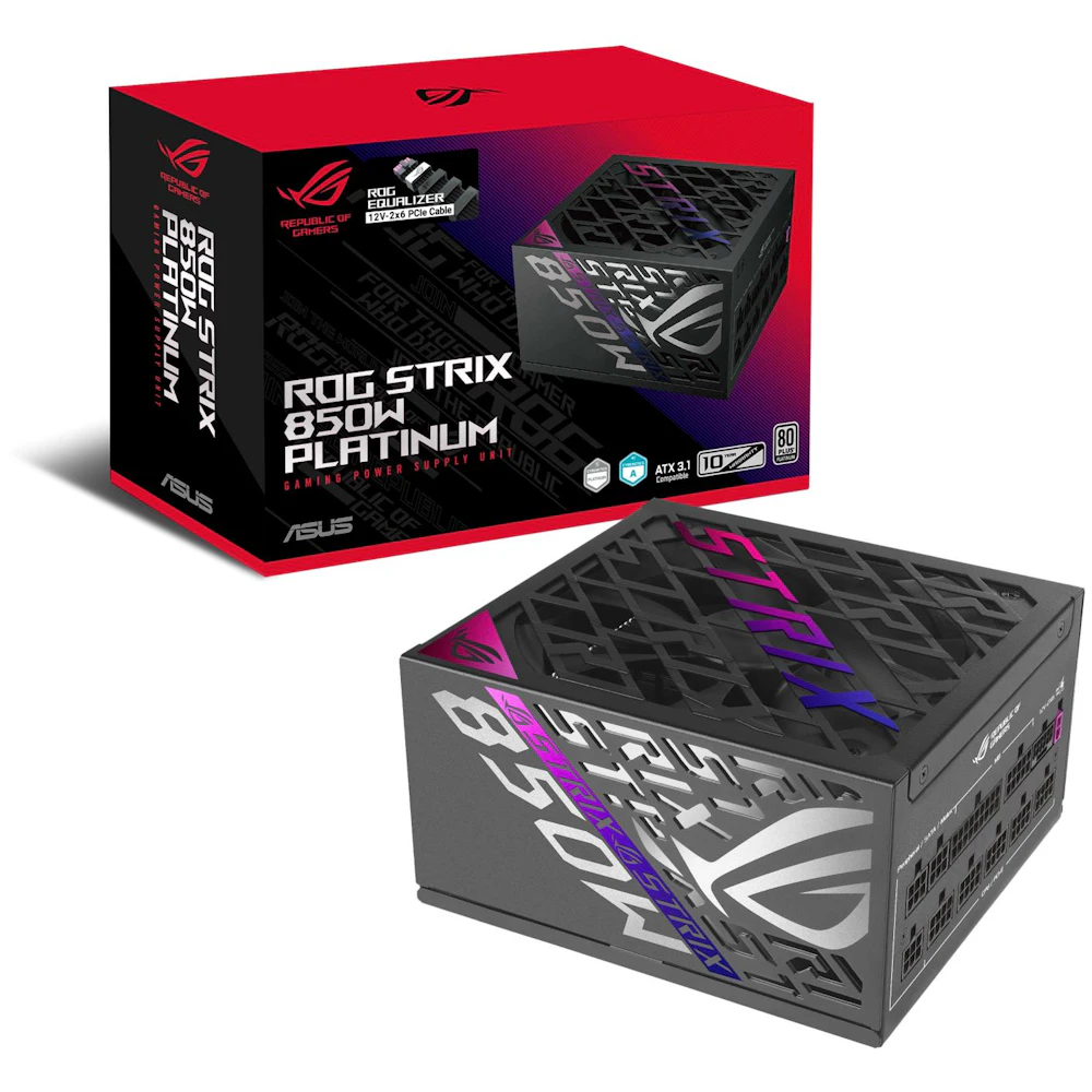 ASUS ROG Strix Gaming Evo 850W Platinum PCIe 5.1 Modular PSU w/ Equalizer Cable