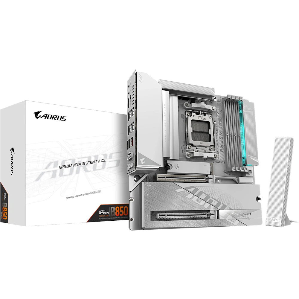 Gigabyte B850M AORUS STEALTH ICE AM5 mATX Desktop Motherboard