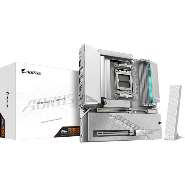 Gigabyte B850M AORUS STEALTH ICE AM5 mATX Desktop Motherboard