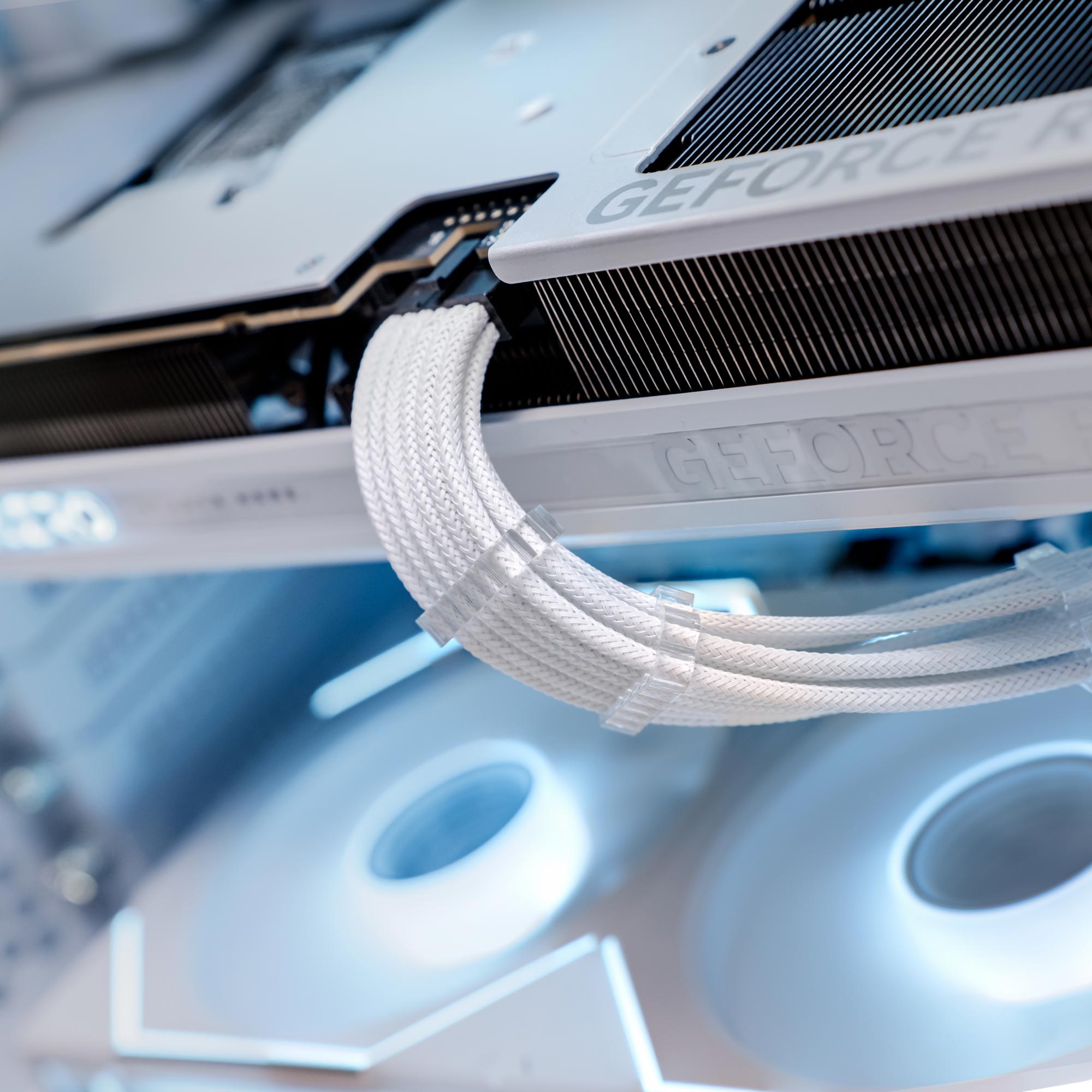 A large main feature product image of PLE Vision RTX 5080 Prebuilt Ready To Go Gaming PC
